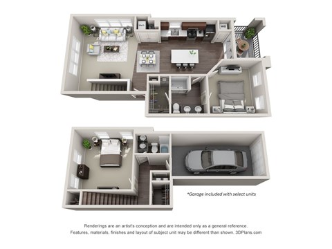 Floor plan for 2 beds, 2 baths, 1414 sqft